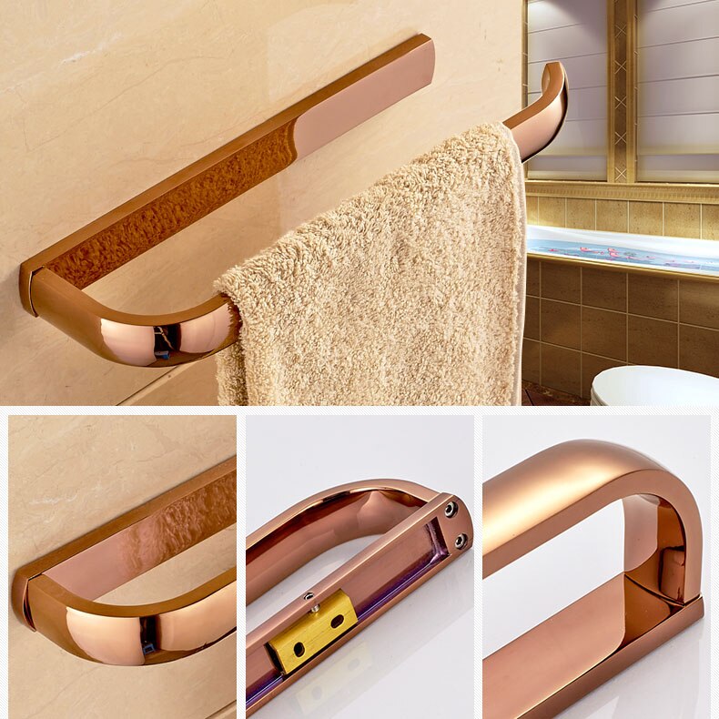 Single Bathroom Kitchen Towel Bar Towel Holder Antique Brass Golden Bathroom Tolwer Holder Rod