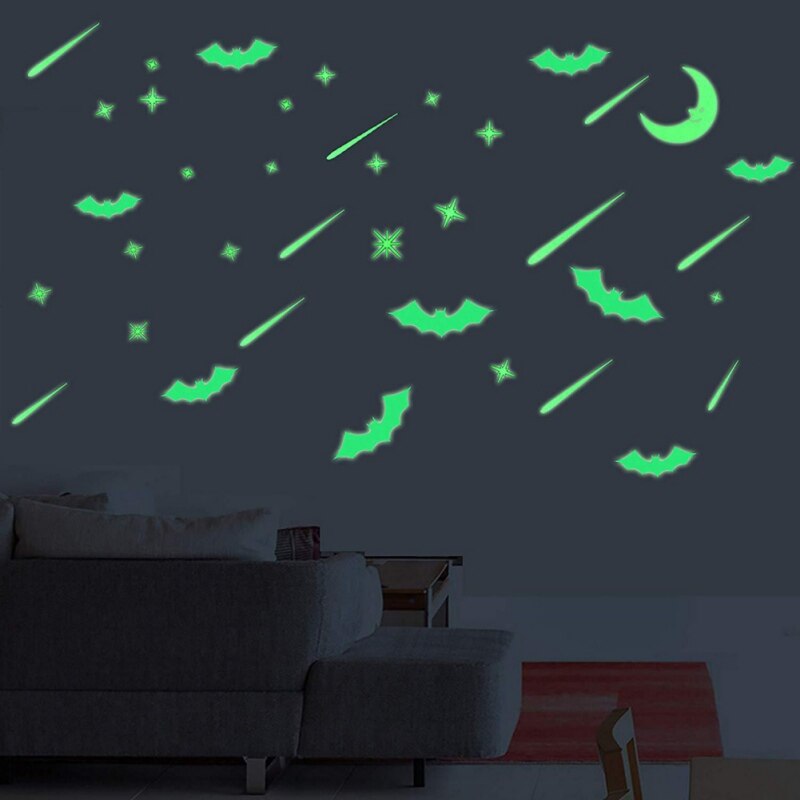 Sterren Maan Meteorenregen Lichtgevende Sticker Kinderen Slaapkamer Lichtgevende Star Moon Diy Sticker Speelgoed Jurk Up Meteor Regen Voor zuigeling