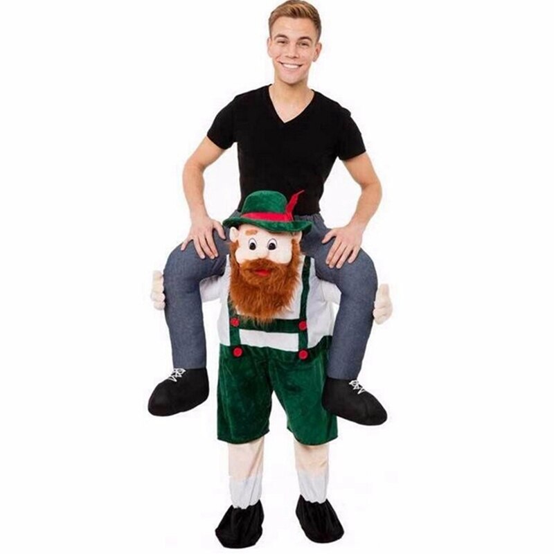 Funny Santa Claus Costume Ride on Me Animal Pants Carry Back Fancy Up Party Costume Christmas Festival Clothes: Big beard