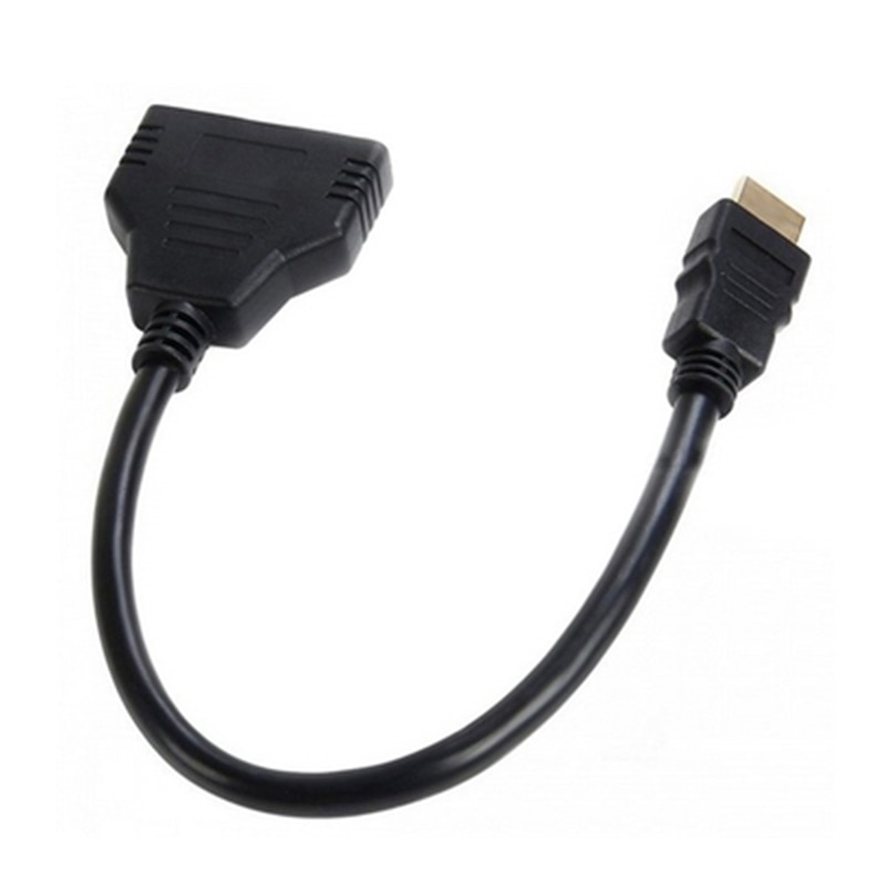 Hdmi han til hdmi hun kabel hdmi splitter 1 in 2 ud adapter konverter video kabler understøtter 1080p til pc display projektor tv