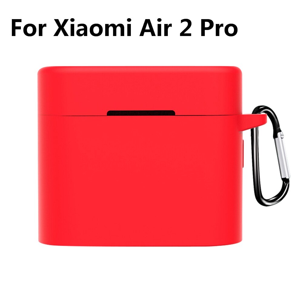 Funda de silicona para auriculares Xiaomi Air 2 Pro, funda para auriculares inalámbricos con llavero: Air 2 pro-Red