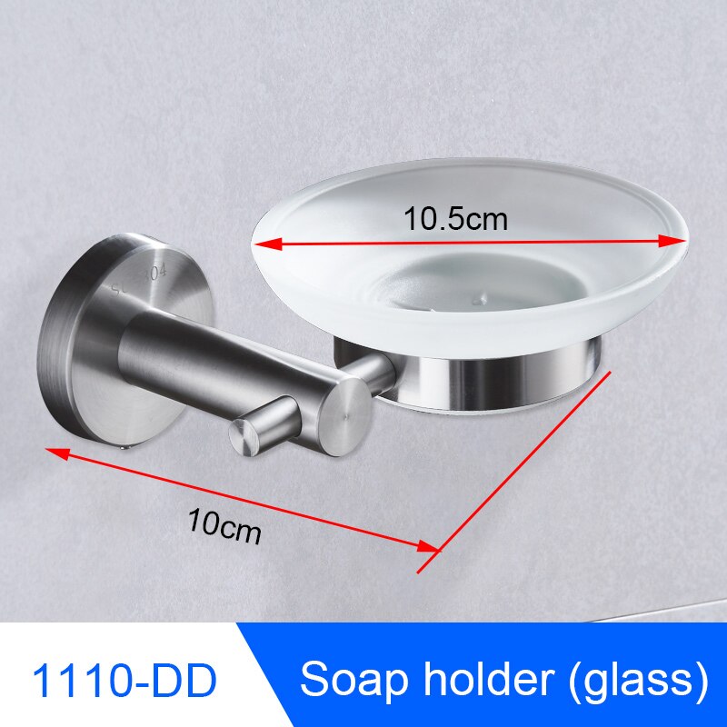 Bathroom Stainless Steel Towel Holder Wall Mounted Towel Rack Hanging Holder Single Towel Bar Ring Robe Hook Toilet Paper Holder: BAL1110-DD
