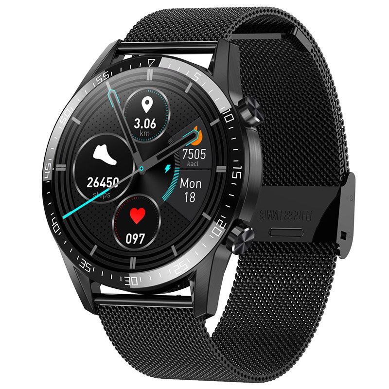 Reloj Inteligente Slimme Horloge Android Mannen Waterdichte IP68 Smartwatch Mannen Smart Horloge Kerst Voor Het Jaar: Black Steel