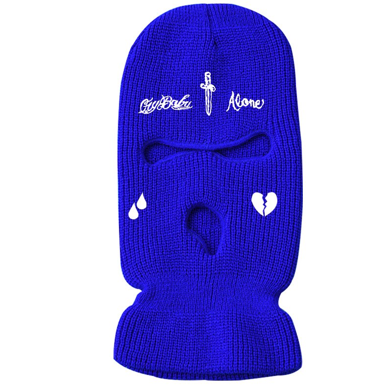 Gorro de pasamontañas con cara completa de punto para hombre y mujer, gorro de pasamontañas con bordado divertido para , gorros para montar, invierno,: 3