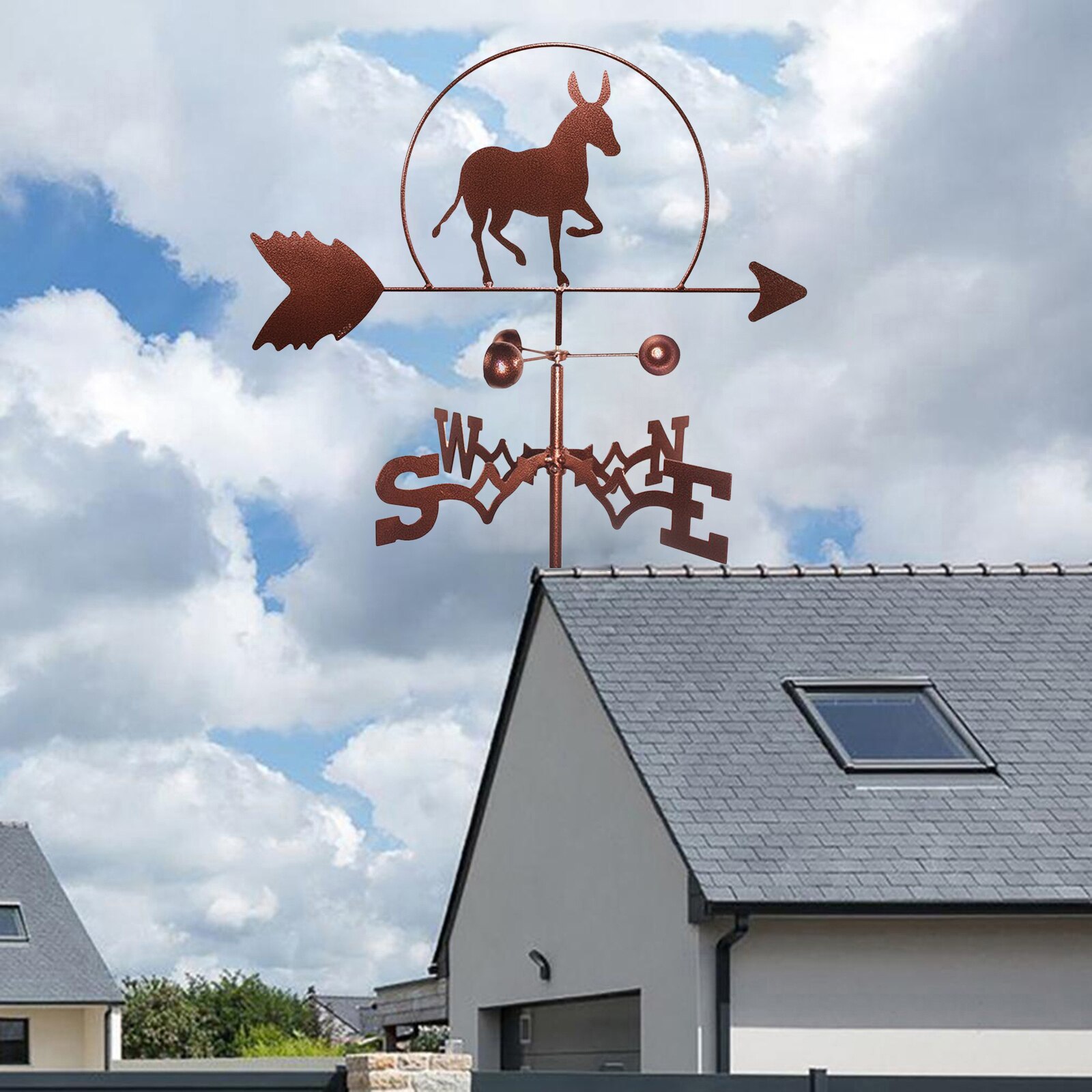 Animals Weathervane Roofs Mount Weather Vane Barn Scene Wind Direction Decor