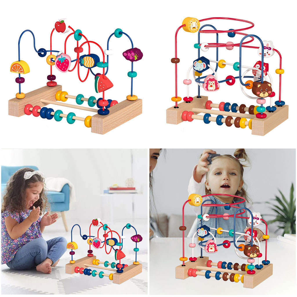 Bead Maze Toys Abacus Circle Toy Count and Grasping Ability Circles Bead Wire Maze for 3+ Toddlers