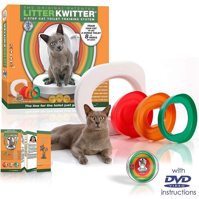 Katze Toilette Ausbildung Bausatz Haustier Wurf Kasten Tablett einstellen Katzenstreu matt Katzen Wc Trainer Wc Haustier Sauber Trainning werkzeug