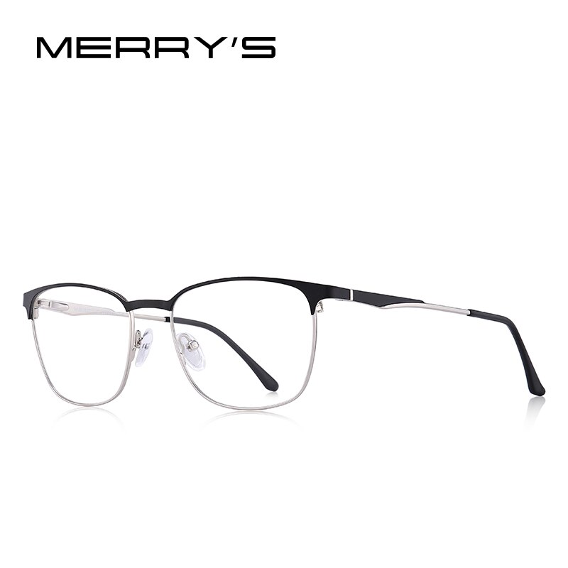 MERRYS Women Retro Cat Eye Glasses Frame Ladies Eyeglasses Prescription Optical Eyewear S2165: C03 Black Silver