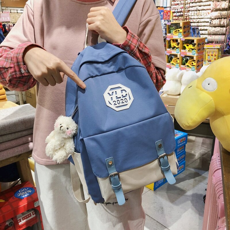 Dcimor waterdichte nylon damesrugzak met riemgesp, clamshellrugzak voor tienermeisjes, schooltas, reismochilas