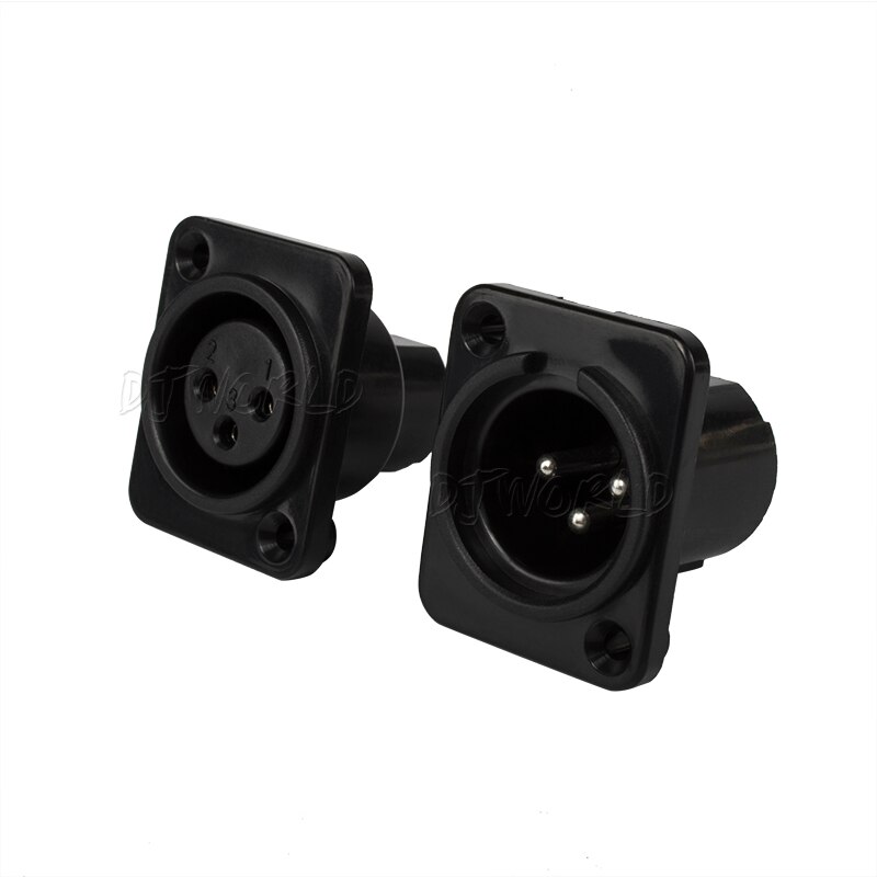1 par xlr-kontakter metall/plast-kontakt 3- -pins caron-kontakt for mikrofonkontakt scenelysutstyr kabelkontakt: 1 par plast