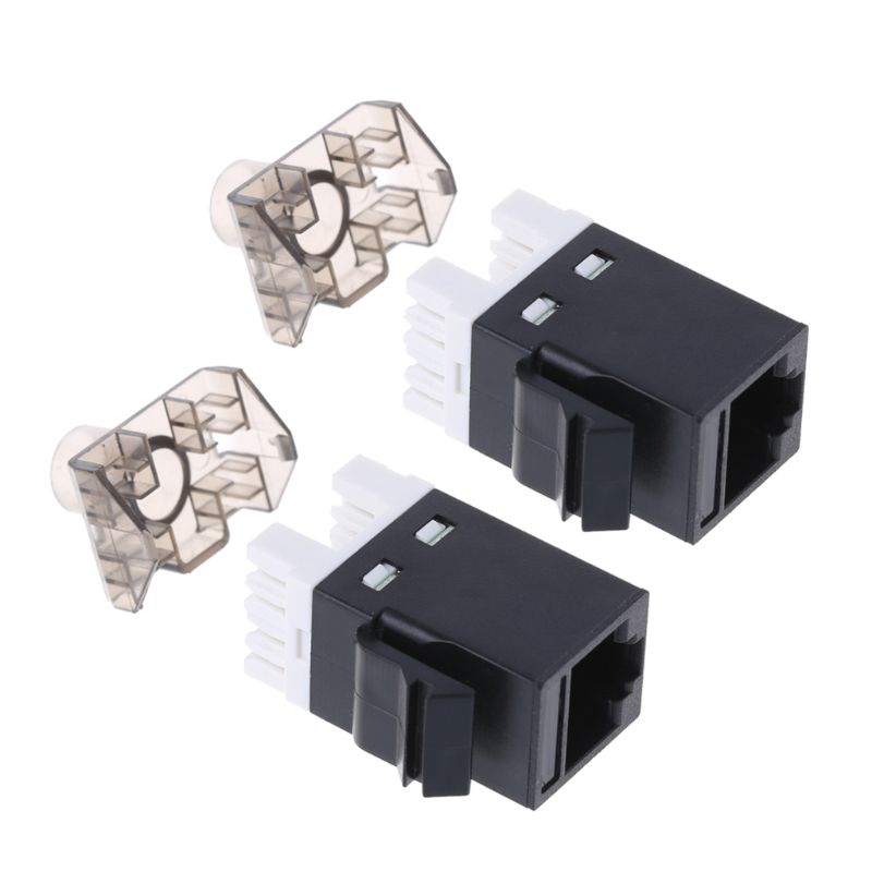 2Pcs UTP CAT6 Modulo di Rete RJ45 Adattatore del Cavo del Connettore Keystone Martinetti