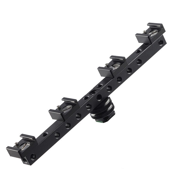 Hot Shoe Mount - Multiple 1/4" Thread Holes - Extension Bracket - Camera Accessory
