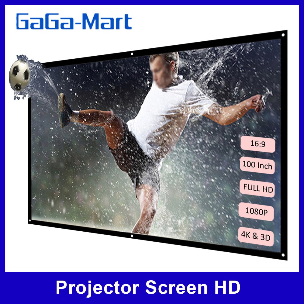 60 ''-150'' Draagbare Projector Scherm Hd 16:9 Wit Dacron Diagonaal Video Projectiescherm Opvouwbaar Muur Gemonteerd Voor thuis Theate