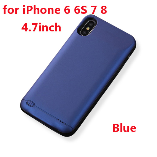 Voor iPhone 6 6s 7 8 plus 4000mah Battery Charger Case Backup Telefoon Batterij case Voor iPhone 6 6s 8 7 3000mah Power Bank Case: For i6 6s 7 8 Blue