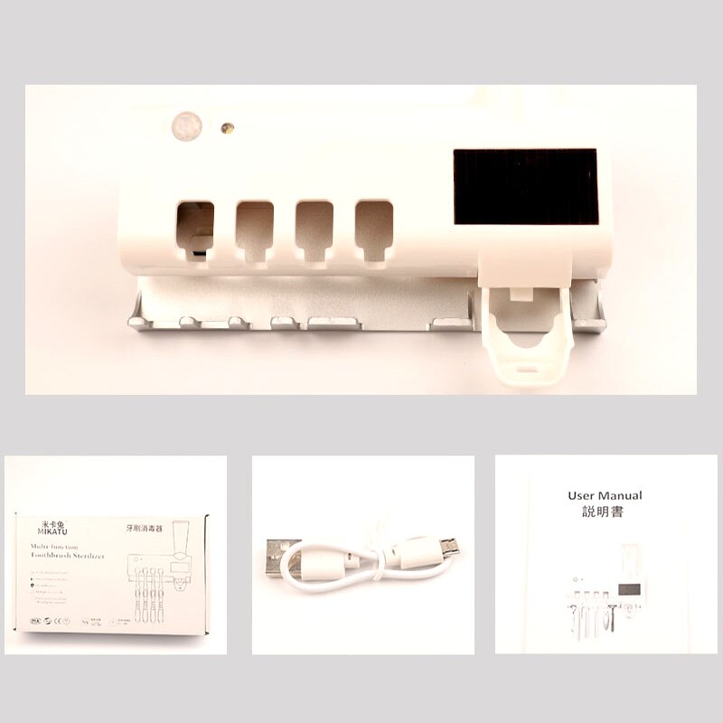 Toothbrush Uv Light Sanitizer Toothbrush Holder Ultraviolet Sterilizer Automatic Toothpaste Dispenser Esterilizador Escova: Default Title