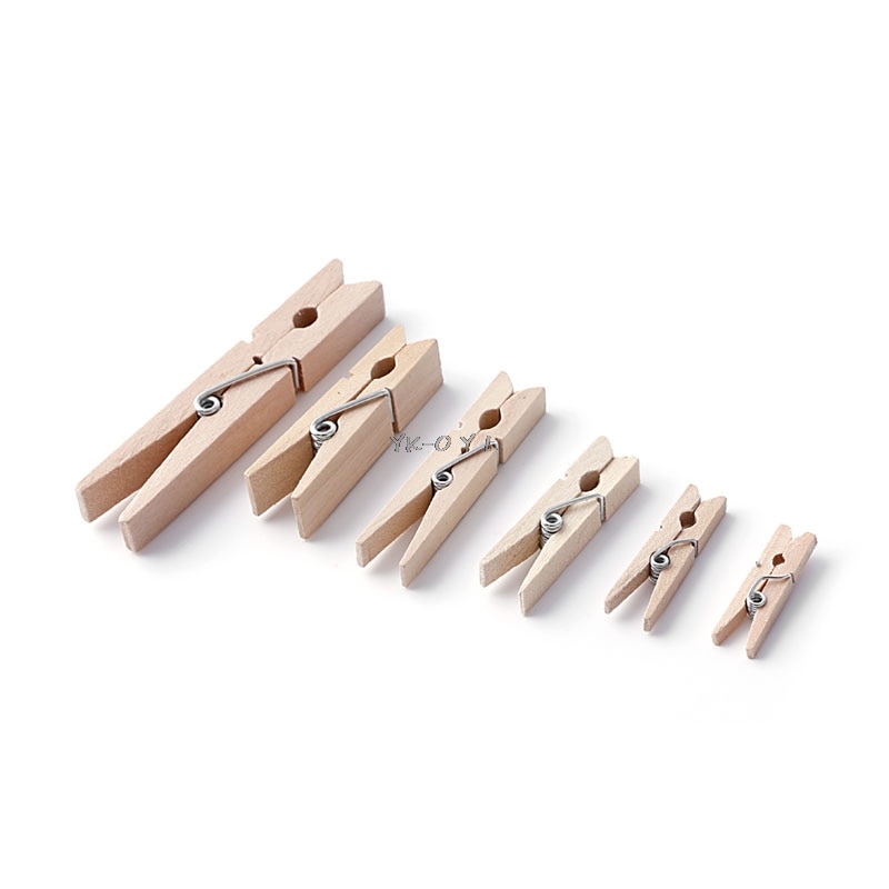 50pcs Mini Natural Wood Clothes Pegs For Craft Events Photo Paper Peg Pin Clothespin Craft Clips Office Stationery