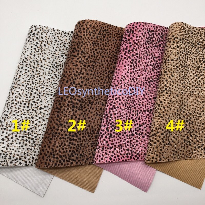 1PC 21X29CM Dots Printed Faux Fur Fabric For Making Bows LEOsyntheticoDIY GM3255B