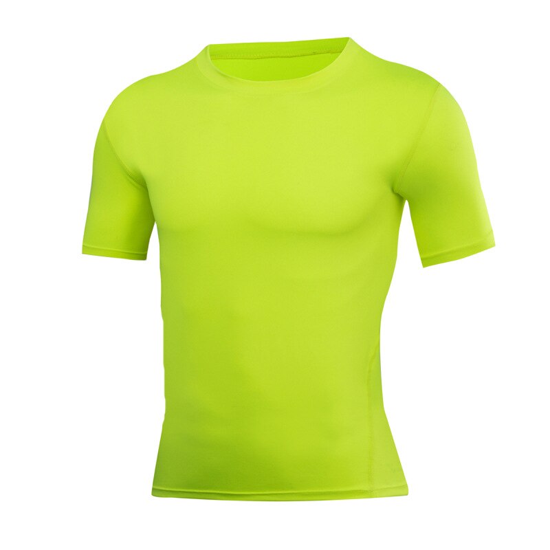 Männer kurzarm outdoor eng anliegende sportswear einfarbig stretch Schnell trocknend engen laufen fitness bodenbildung kurz-sleev: M / green