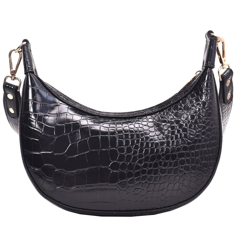 Luxe merk schoudertassen voor dames, populaire ketting met krokodillenpatroon, dames pu dumplings schoudertassen
