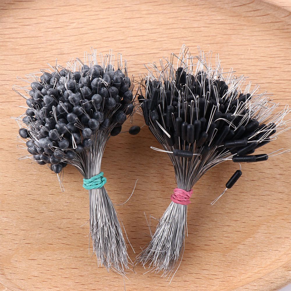 Conector de pesca cilíndrico ovalado transparente, accesorios de silicona, flotador, Bobber, 300 unids/lote por paquete