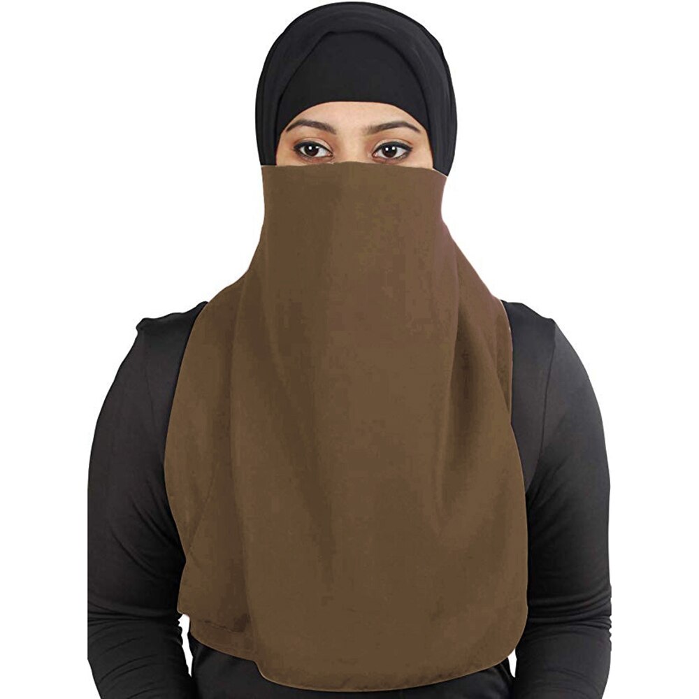 Velo musulmán de una pieza para mujer, hiqab islámico, Modesty, una sola capa, pañuelo Amira, Ramadán, árabe, Purdah: 05 Coffee