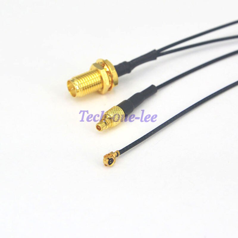 RP-SMA ipx RP SMA vrouwelijke naar Y Type Dual MMCX Mannelijke + IPX ipx Adapter Connector Kabel 1.13 Pigtail kabel
