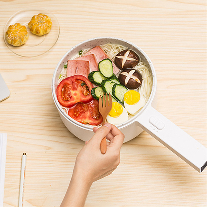 1.5L Non-stick Electric Pan MultiCookers With Steamer Mini Rice Cooker Portable Soup Maker Kitchen Cooker Tools