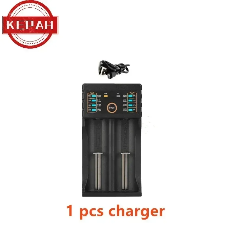 Original 26650 battery 5000mAh 3.7V 50A lithium ion rechargeable battery for 26650A LED flashlight+charger: Gold