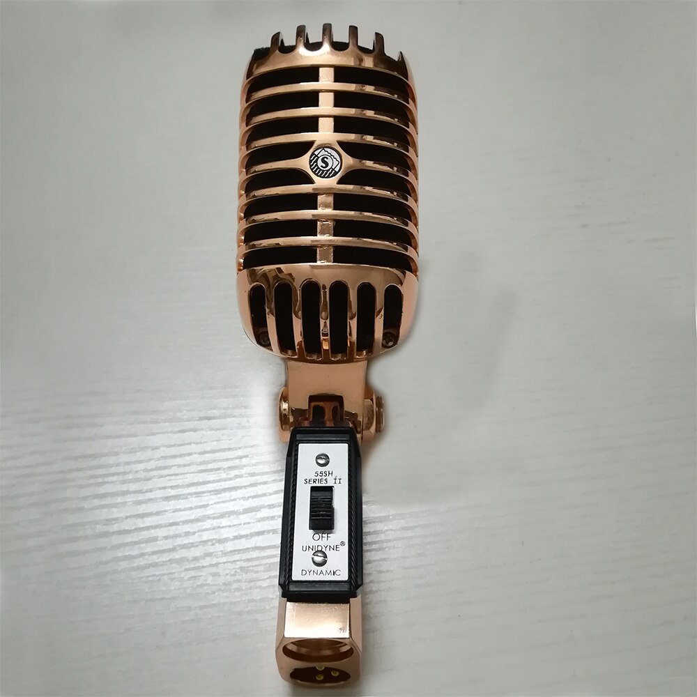 Microphone Vintage en métal, couleur or Rose, 55 sh, pour Studio Audio, enregistrement et chant