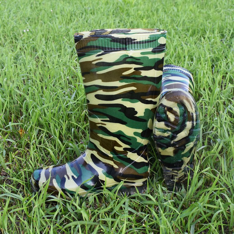 Aleafalling waterproof rain boots labor shoes graffiti men rainproof workplace rubber knee high tube boots slip on botas m73