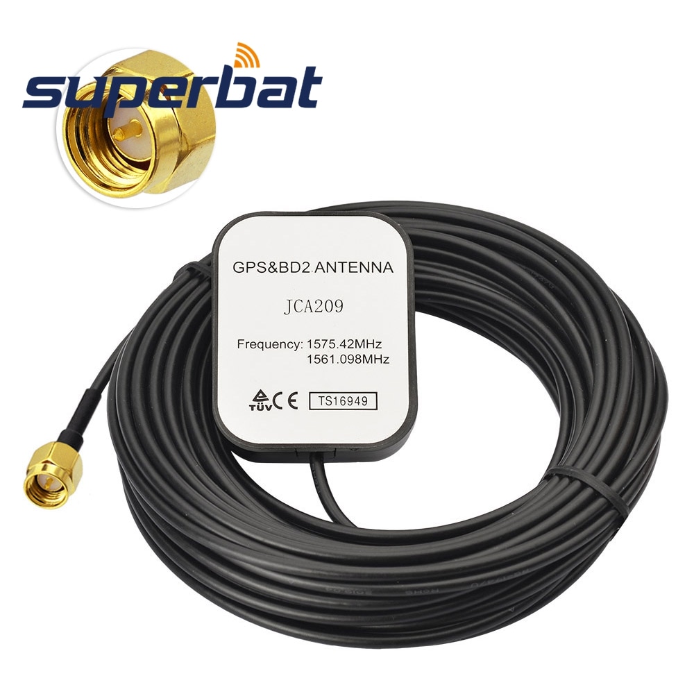 Superbat 1575.42MHz Auto RV GPS Actieve Antenne Antenne Signaal Booster SMA Plug voor GPS Ontvangers/Systemen Mobiele RG174 10m Kabel