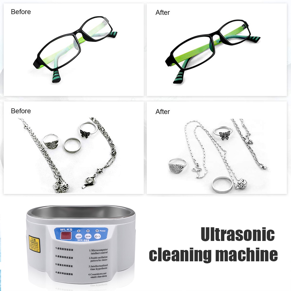 Ultralydsrenser smykker briller kredsløb sten skærere tandbørste rengøringsmaskine ultralyd sonisk bad