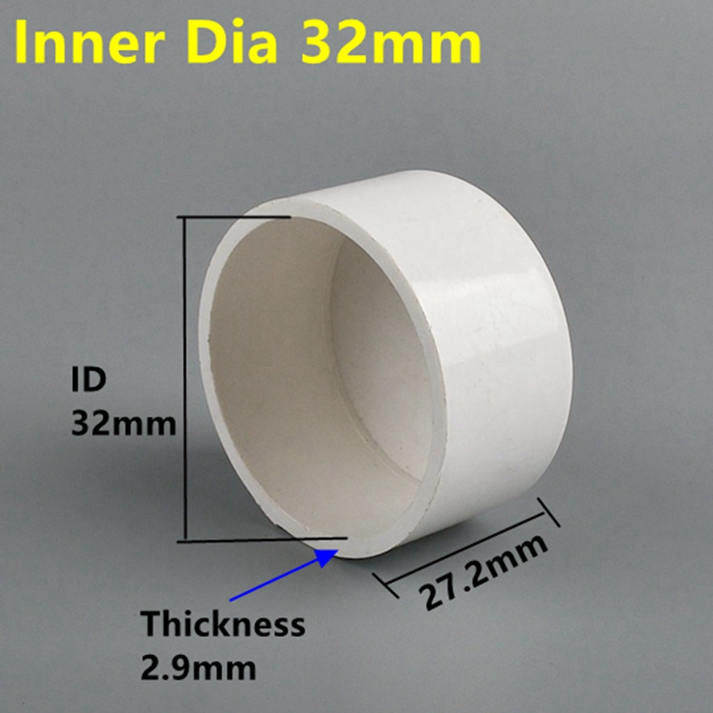 1~5PCS ID 16~50mm White PVC Water Supply Pipe End Cap Connector Garden Irrigation Farm Accessories Adapter Aquarium Tank Fitting: Red / 1''