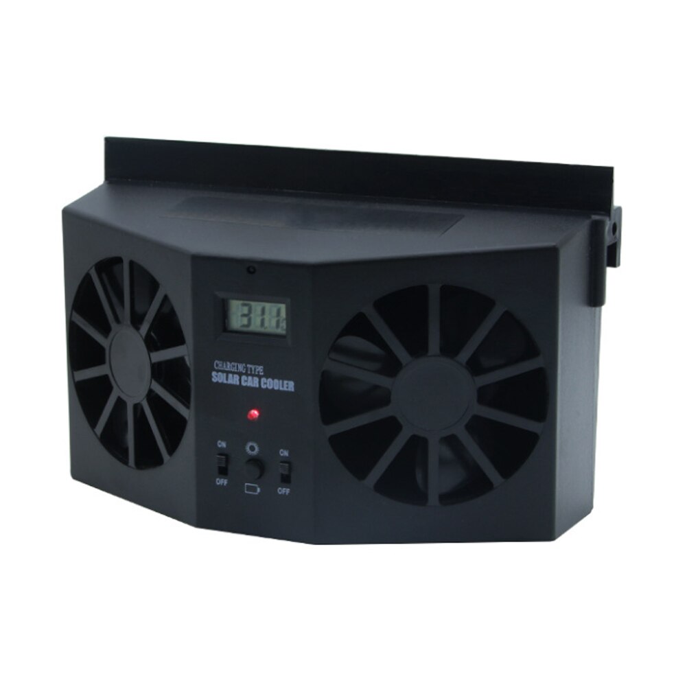 Auto Zonne-energie Ventilator Auto Ventilator Dual-Mode Voeding High-Power Auto Kieuwen Koeler Voor auto Verse: Black