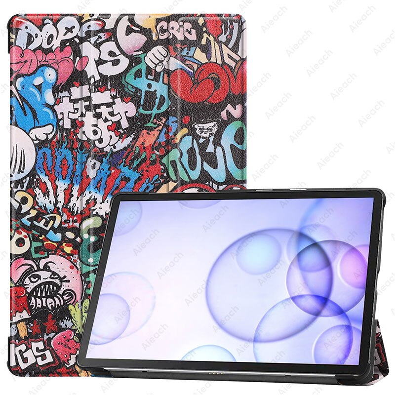 For Samsung Galaxy Tab S6 10.5 SM-T860 SM-T865 Case Magnetic Stand Cover For Galaxy Tab S6 10.5 Tablet Case Funda Capa: Graffiti