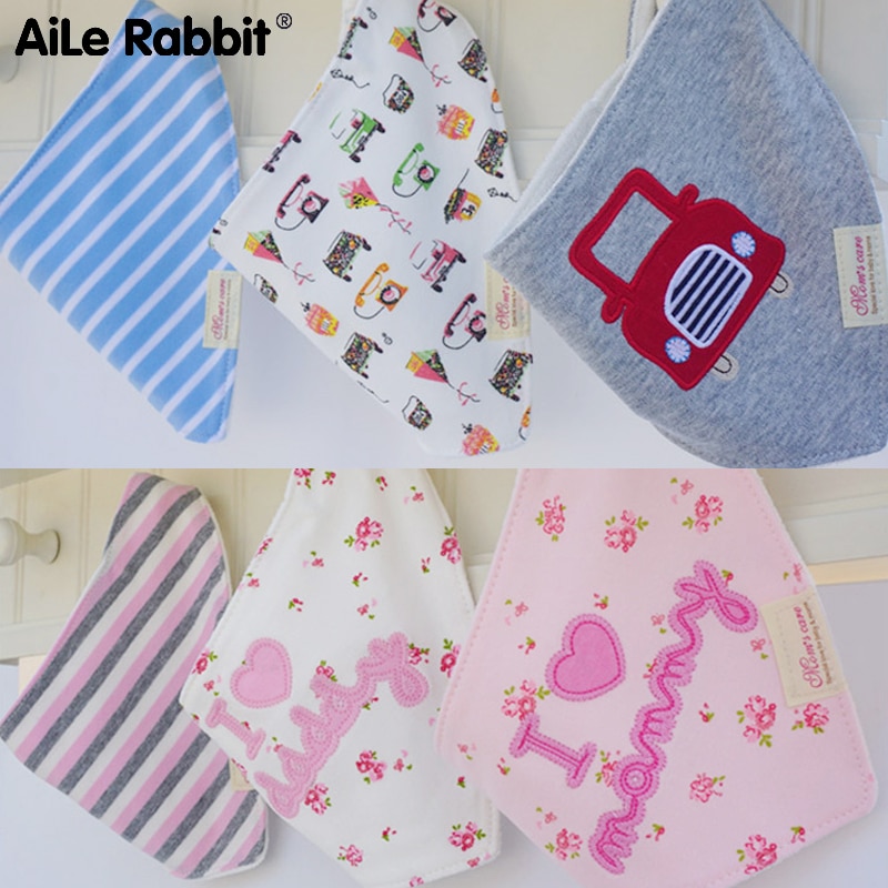 Baby Bib Triangle Towel Cotton Double Layer Three-piece Snap Bib 1 Set 3 Baby Girl Baby Baby Saliva Towel Bib k1