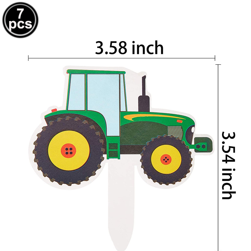 Groene Tractor Cupcake Toppers Truck Auto Cupcake Picks Tractor Party Cupcake Toppers Voor Baby Douche Farm Themafeesten Supplie