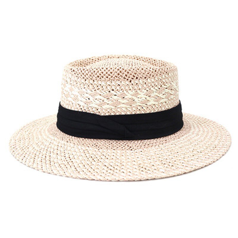 Stro Hoeden Vrouwen Mannen Zomer Lente Ronde Top Wide Brim Zomer Hoeden Groen Blauw Gestreepte Riem Band Luxe Natuurlijke Raffia zomer Hoed: 2