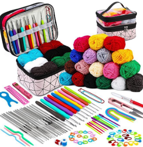Kit de crochet pour débutants et adultes, kits de crochet pour débutants, aiguilles à tricoter pour enfants et plus un kit pour débutants plus idéal: Orange