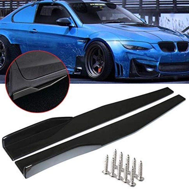 Universal Side Skirts, 2PCs Universal Car Body Styling Side Skirt, Left/Right Rocker Splitters Diffuser Winglet Wings Bumper Kit: Default Title
