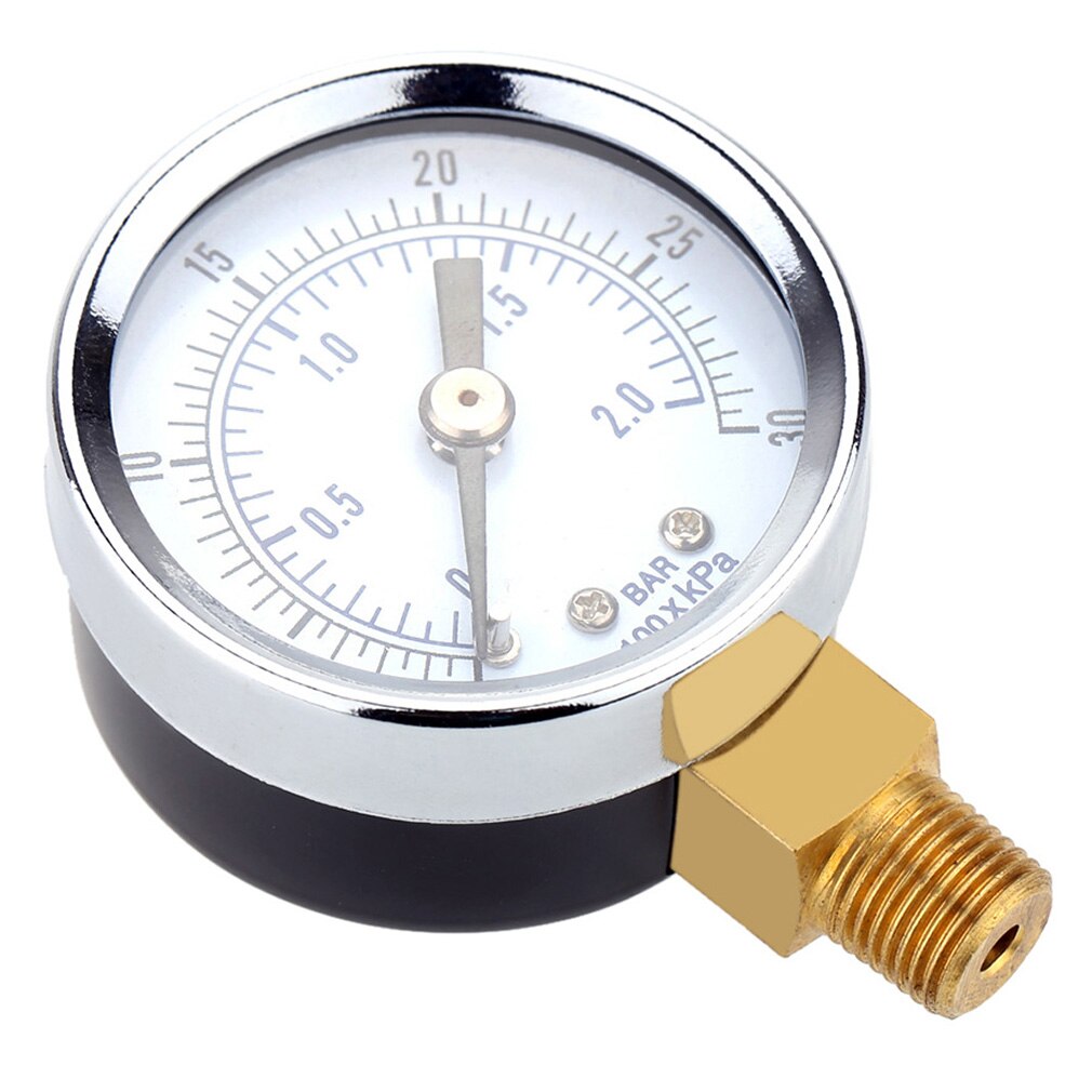 0~30PSI 0~2Bar Air Compressor Gauge 2" Face Side Mount 1/8" NPT Hydraulic Compressed Air Pressure Gauge Tester Measurer