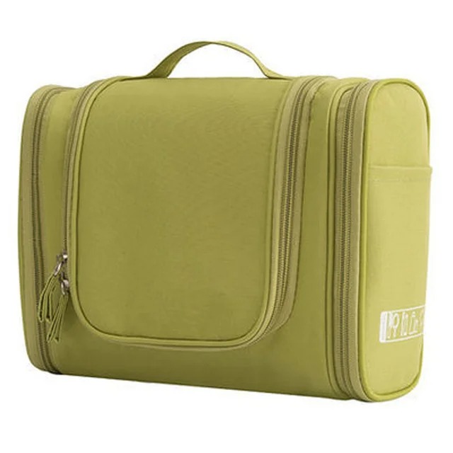 Travel Bag Portable Cosmetic Makeup Bags Toiletry Hanging zip Organizer Storage Case Pouch Traveling double open wash Bag pack: green