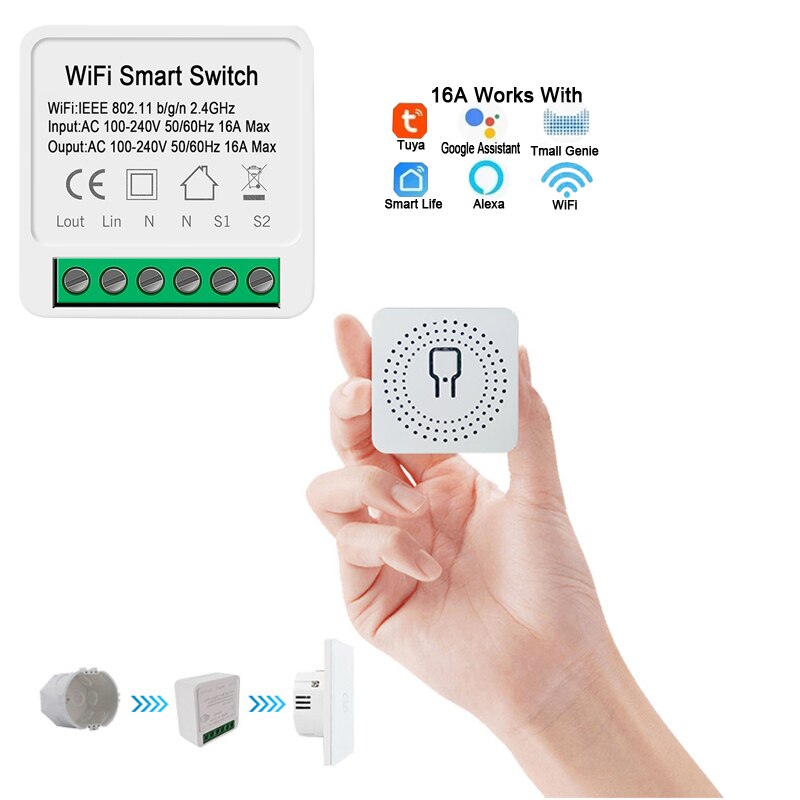 Smart WiFi Circuit Breaker Time Timer Relay Switch Smart Home House Voice Remote Control by Tuya App for Alexa Google Home
