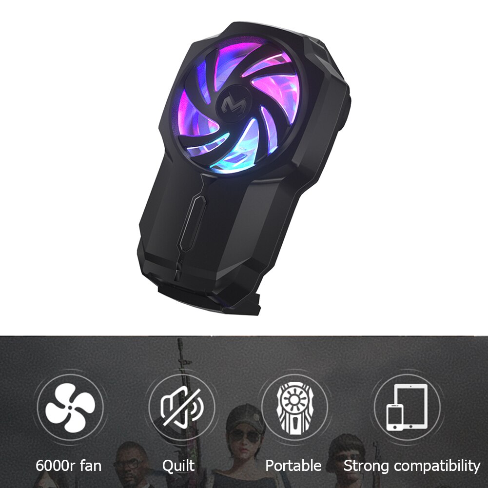 Smart Phone Cooling Fan USB Rechargeable Portable Universal Mobile Gamepad Radiator, Game Phone Fan Cooler Can be Adjusted