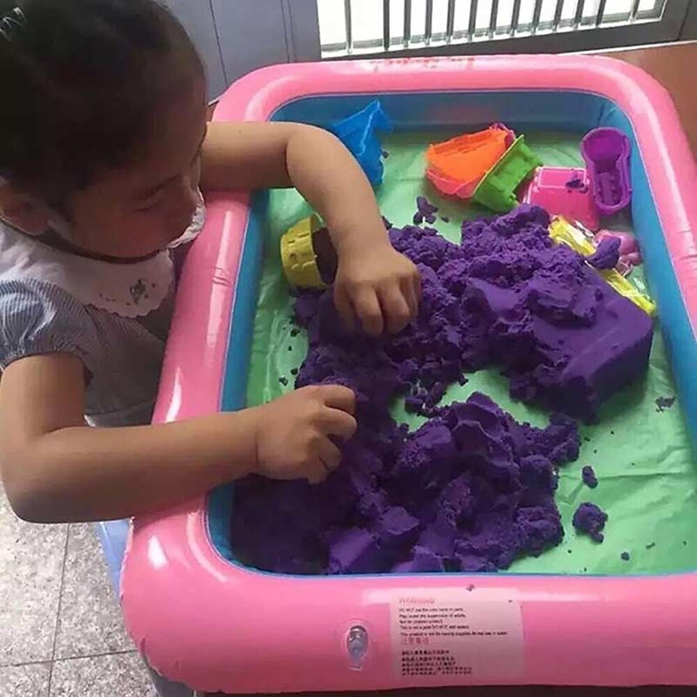 Kinderen Funny Kids Zand Lade Vierkante Opblaasbare Verhoogde Grote Zandbak PVC Lade Kasteel Stapelen Spelen Speelgoed 60cm x 45cm