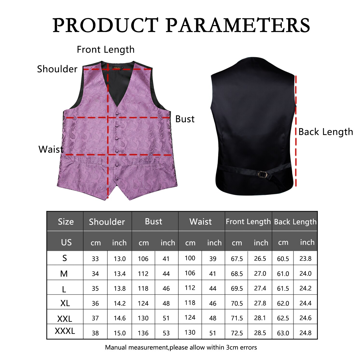 Gilet Paisley violet en soie pour homme, boutons de manchette, nœud papillon, cravate, ensemble pour costume, smoking DiBanGu, MJ-111