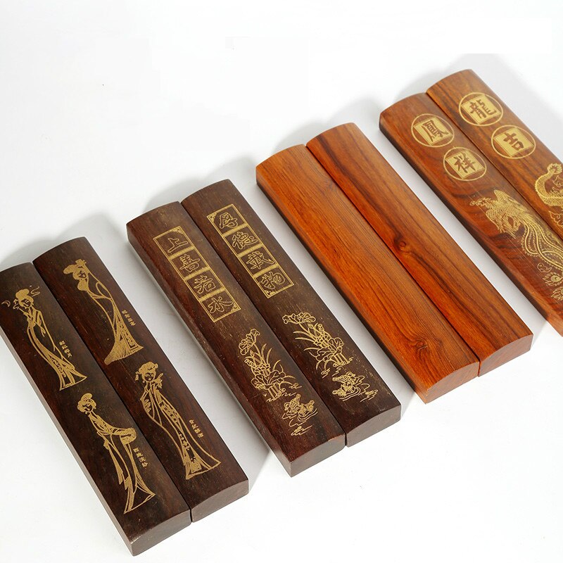 Pisapapeles de madera Redwood caligrafía china pisapapapeles especial 2cps tallado tradicional manualidades pisapapapeles prensa de papel