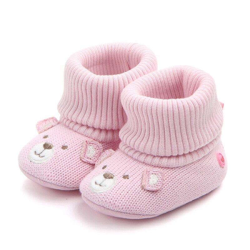 Novo 2018 inverno botas de bebê bonito urso animal meninas meninos tricô botas super manter quente infantil sapatos da criança 0-18 m