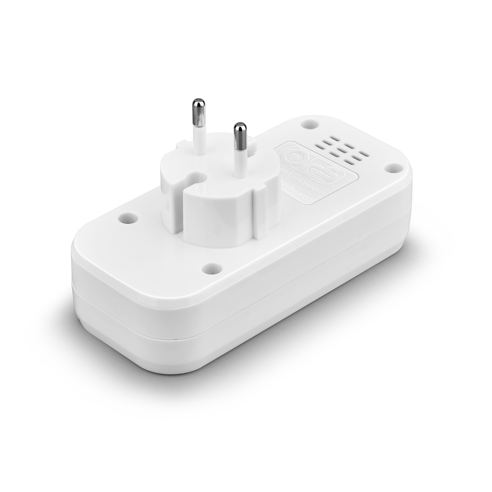 Portable EU Sockets Double USB Plug Power Strip Adapter Plug 1200W 250V 10A with 2 USB Port 5V2A for Phone Smartphones Tablets