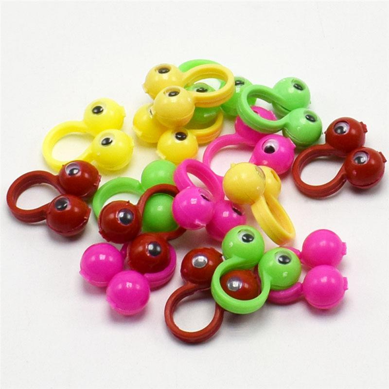 50PCS Eye Finger Puppet Googly Eyes Rings Eyeball Rings Cute Finger Toy Party Props - Size L (Random Color)